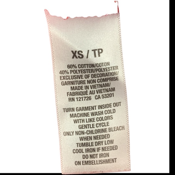 Aeropostale Red Long Sleeves Hart Print Top Siz XS - Picture 9 of 10